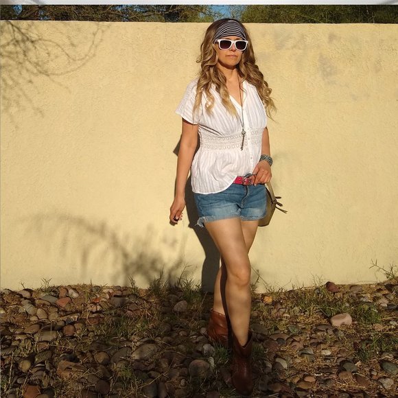 Sundance White Smocked Button Down Blouse - Picture 12 of 12